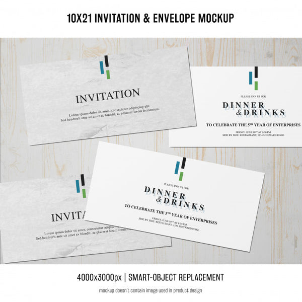 Free Invitation And Envelope Mockup Psd