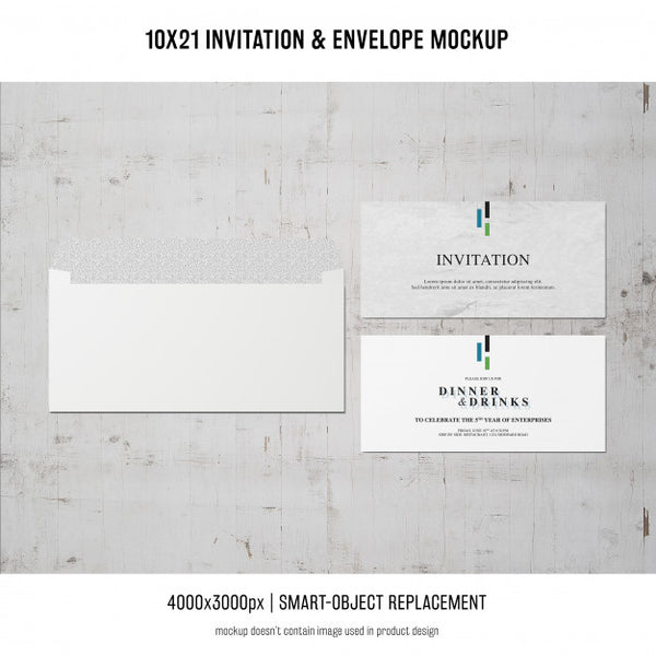 Free Invitation And Envelope Mockup Psd