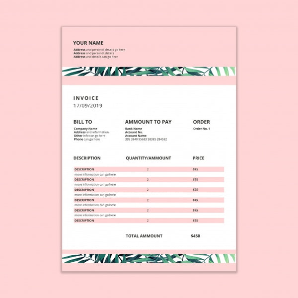 Free Invoice Mockup Psd