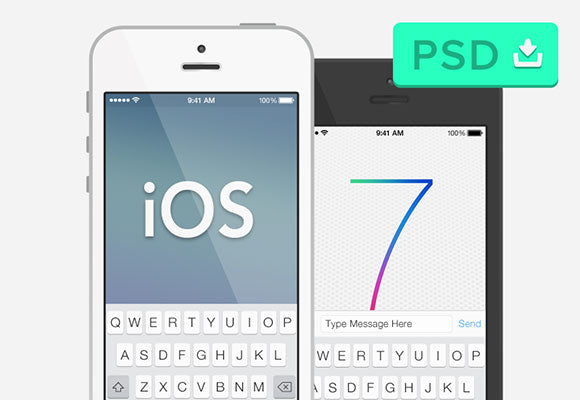 Free Ios7 & Semi-Flat Iphone 5 Mockup