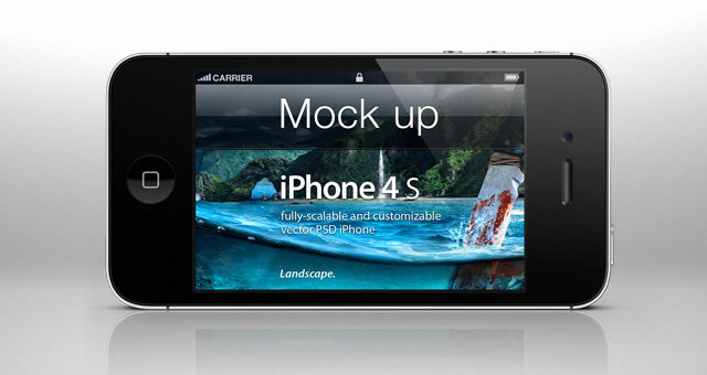 Free Iphone 4S Psd Landscape Mockup