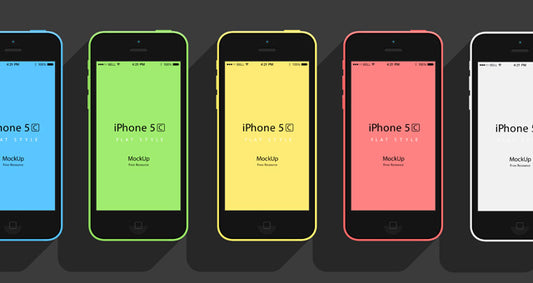 Free Iphone 5C Flat Design Mockup