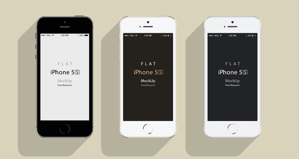 Free Iphone 5S Psd Flat Design Mockup