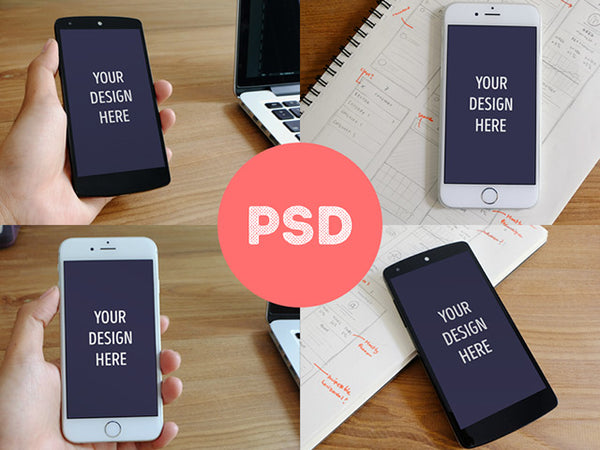 Free Iphone 6 & Nexus 5 Psd Mockups