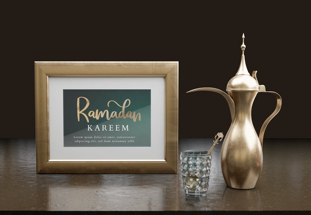 Free Islamic New Year Arrangement With Teapot And Frame Psd