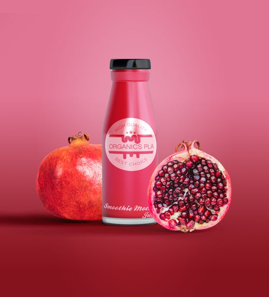 Free Isolated Bottle Of Fruit Juice And Pomegranate Psd