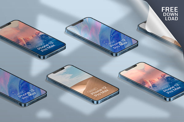 Free Isometric Iphone 12 Mockup