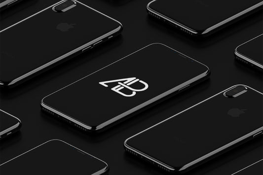 Free Isometric Iphone X Mockup Vol.2