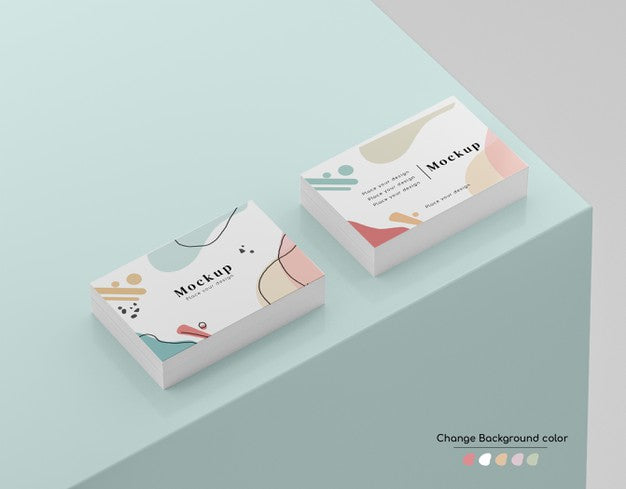Free Isometric Minimal Business Visiting Card Wad Mockup On A Platform Corner. Psd