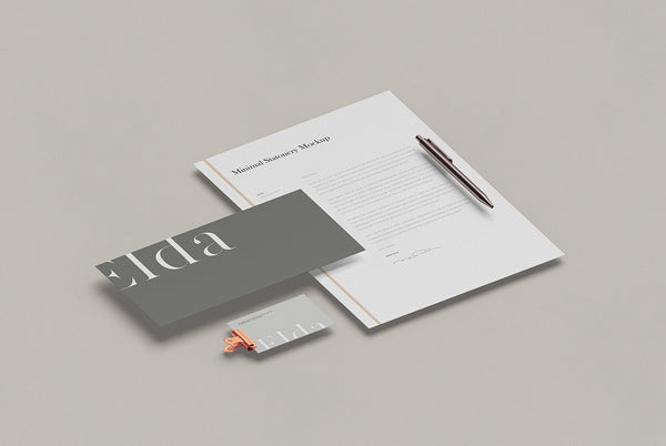 Free Isometric Stationery Mockup