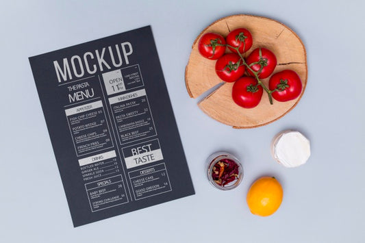 Free Italian Food Concept With Tomatoes Top View Psd