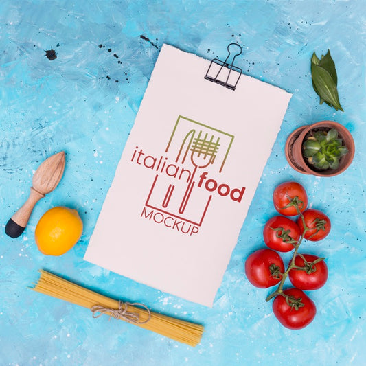 Free Italian Food Mock-Up Top View Psd