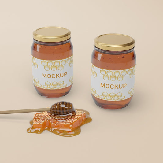 Free Jar Collection With Natural Honey Psd