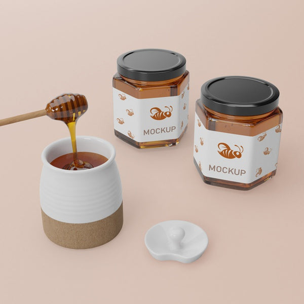 Free Jar Container With Honey Psd