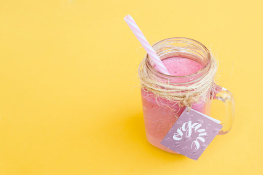 Free Jar Mockup With Pink Yogurt Psd