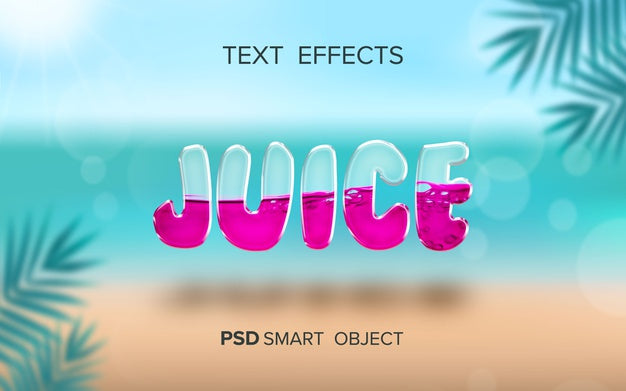 Free Juice Liquid Text Effect Psd