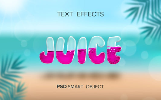 Free Juice Liquid Text Effect Psd