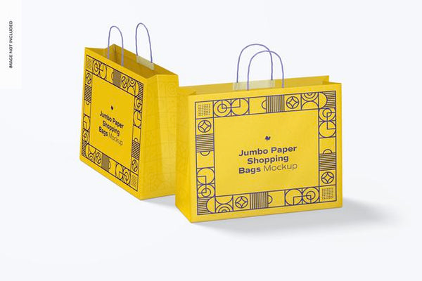 Free Jumbo Paper Shopping Bags Mockup Psd