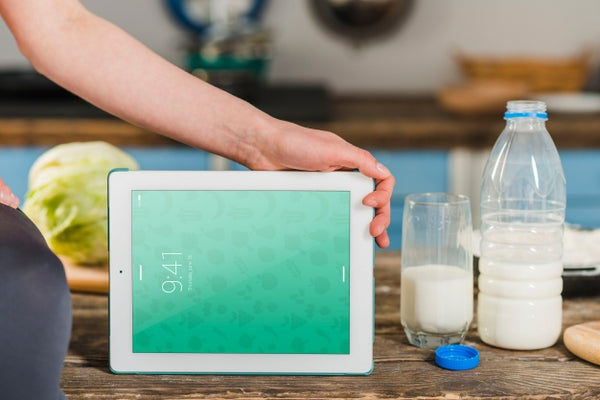 Free Kitchen Mockup With Tablet Psd