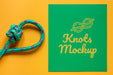 Free Knots Mock-Up With Yellow Background Psd