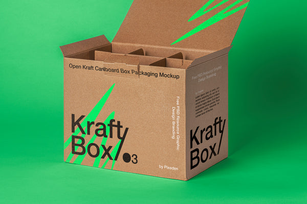 Free Kraft Psd Cardboard Box Mockup Set