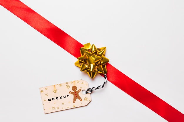 Free Label Mockup With Christmas Concept Psd