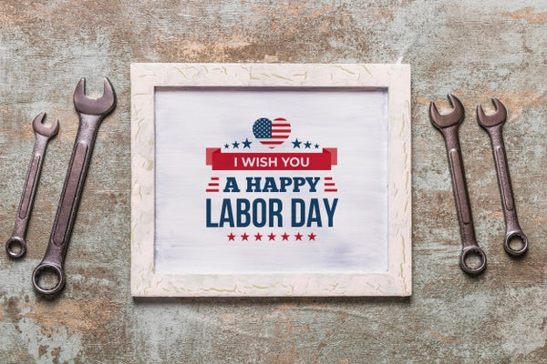 Free Labor Day Mockup With Frame And Objects Psd