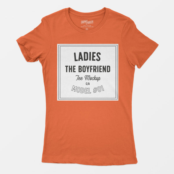 Free Ladies The Boyfriend Tee Mockup Psd