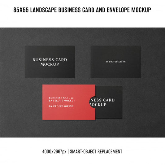 Free Landscape Business Card Mockup Psd
