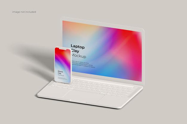 Free Laptop And Smartphone Clay Mockup Psd