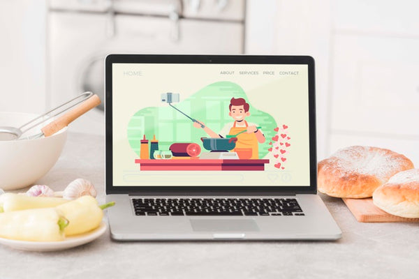 Free Laptop On Kitchen Table Psd