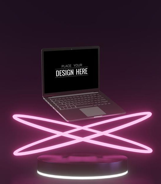 Free Laptop On Work Space Mockup Psd