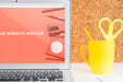 Free Laptop With Mockup Screen In Clean And Tidy Workspace. Education Theme Psd
