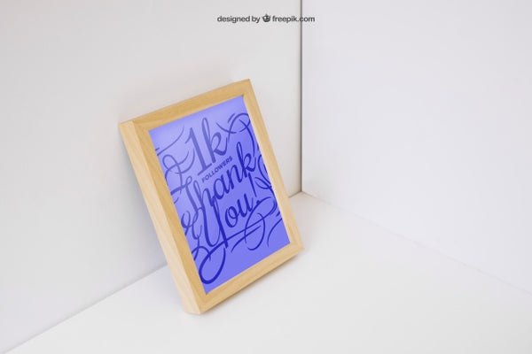 Free Leaning Photo Frame Mockup Psd