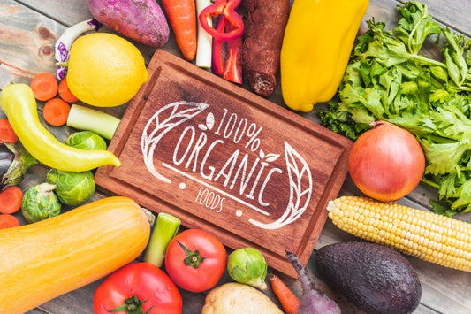 Free Leather Label Mockup With Healthy Food Concept Psd