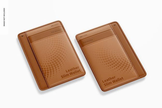 Free Leather Slim Wallets Mockup Psd