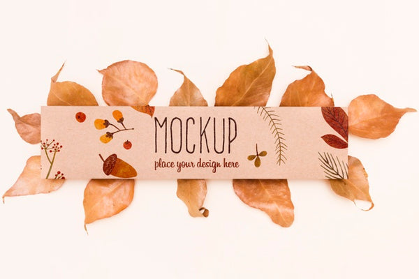 Free Leaves Composition Autumnal Mock-Up Style Psd