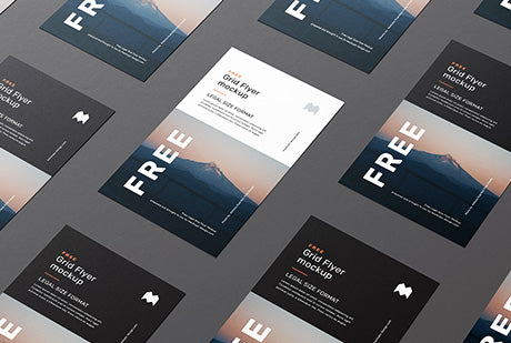 Free Legal Size Flyer Grid Mockup