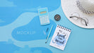 Free Let'S Go Travel Mock-Up And Summer Hat Psd