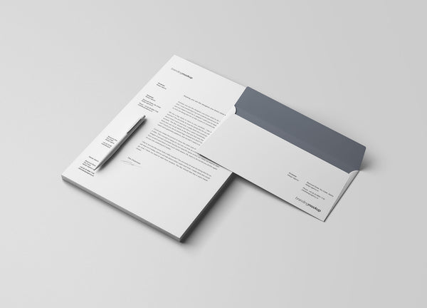 Free Letterhead And Envelope Branding Mockup (Psd)