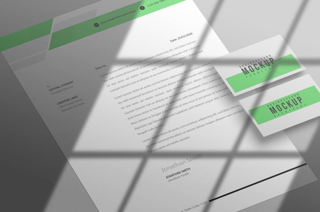 Free Letterhead With Business Card Mockup Psd Psd