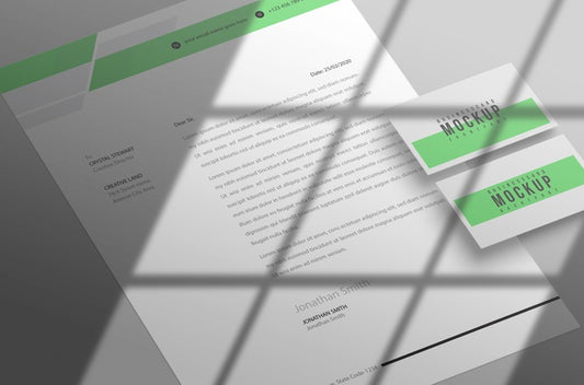 Free Letterhead With Business Card Mockup Psd Psd