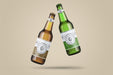 Free Levitating Beer Bottle Mockup