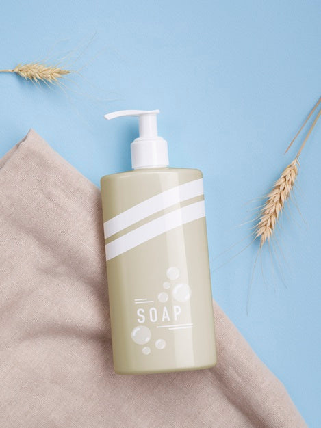 Free Liquid Soap Bottle Packaging Mock-Up Psd