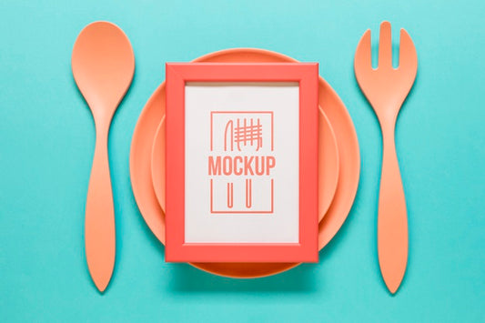 Free Living Coral Composition With Frame Mock-Up Psd