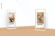 Free Long Wood Gallery Posters Display Mockup 02 Psd