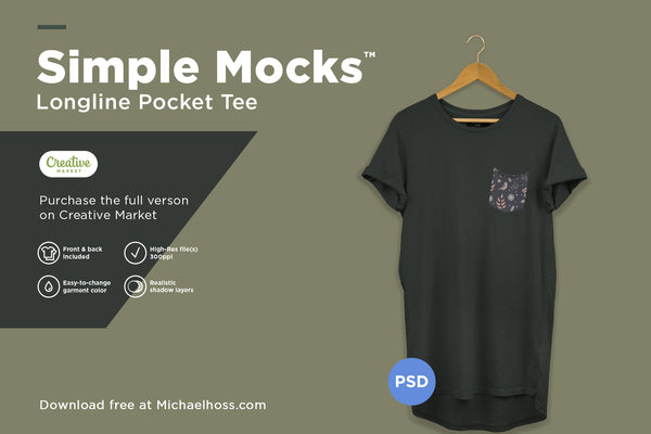 Free Longline T-Shirt Mockup 2018