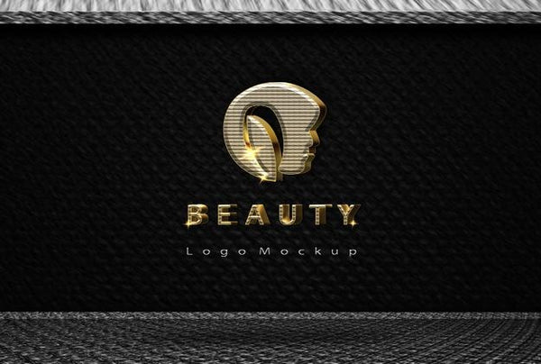 Free Luxury Beauty Metallic 3D Wall Logo Mockup Psd
