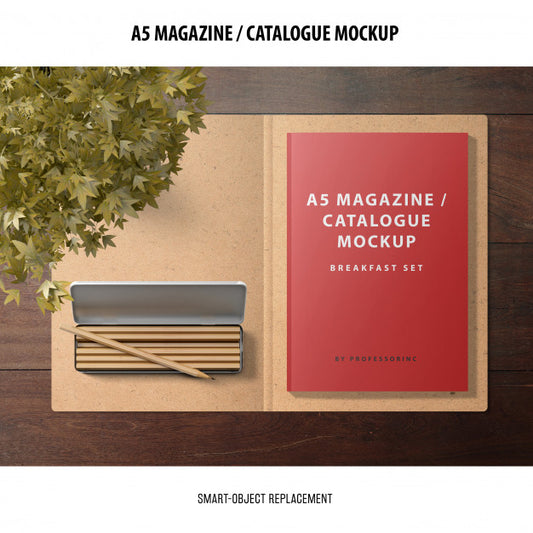 Free Magazine Catalogue Mockup Psd
