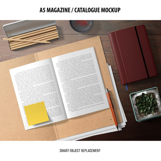 Free Magazine Catalogue Mockup Psd